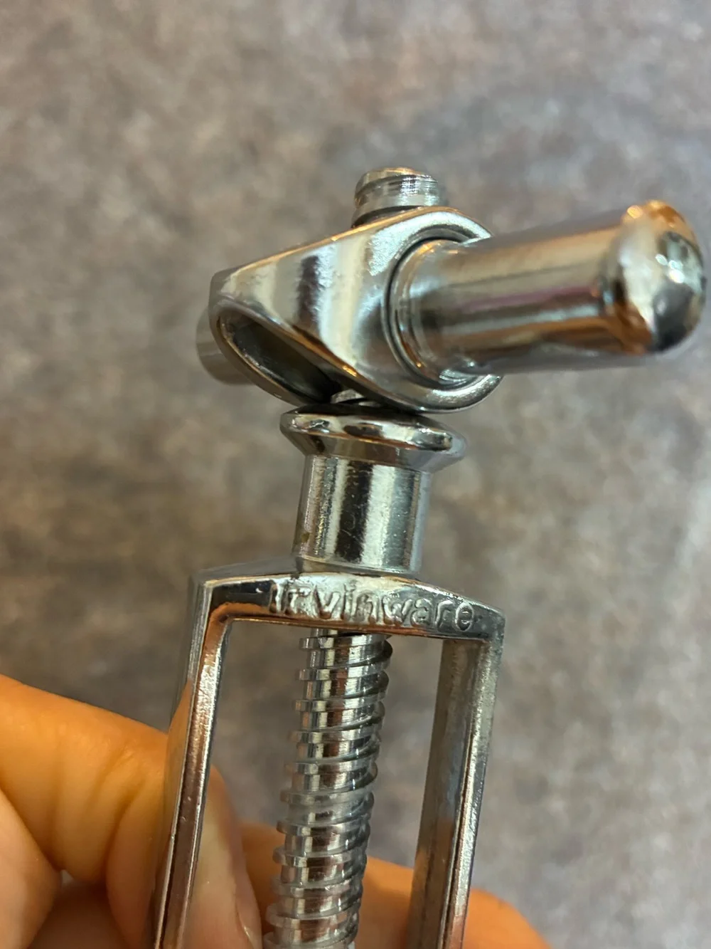 Vintage Irvinware Silver Corkscrew Puller Bottle Opener Made in Italy T Frame